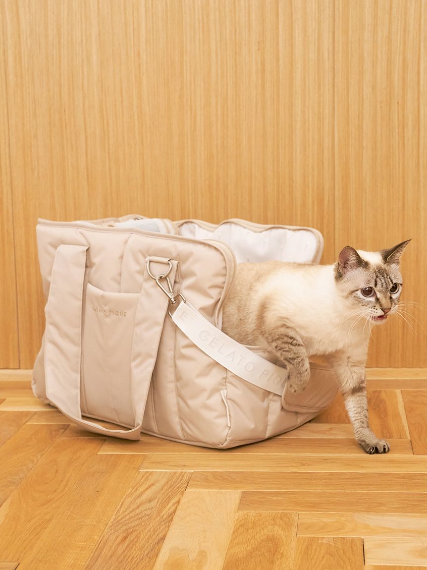 ジェラートピケ【CAT&DOG】キルティング ペット キャリーバック セール】【CAT&DOG】【販路限定商品】キルティングキャリー