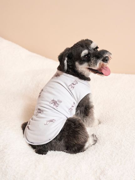 ジェラートピケ【CAT&DOG】シュナウザー柄カットソープルオーバー オフィシャルサイト・MASH STORE限定】【CAT&DOG】シュナウザー