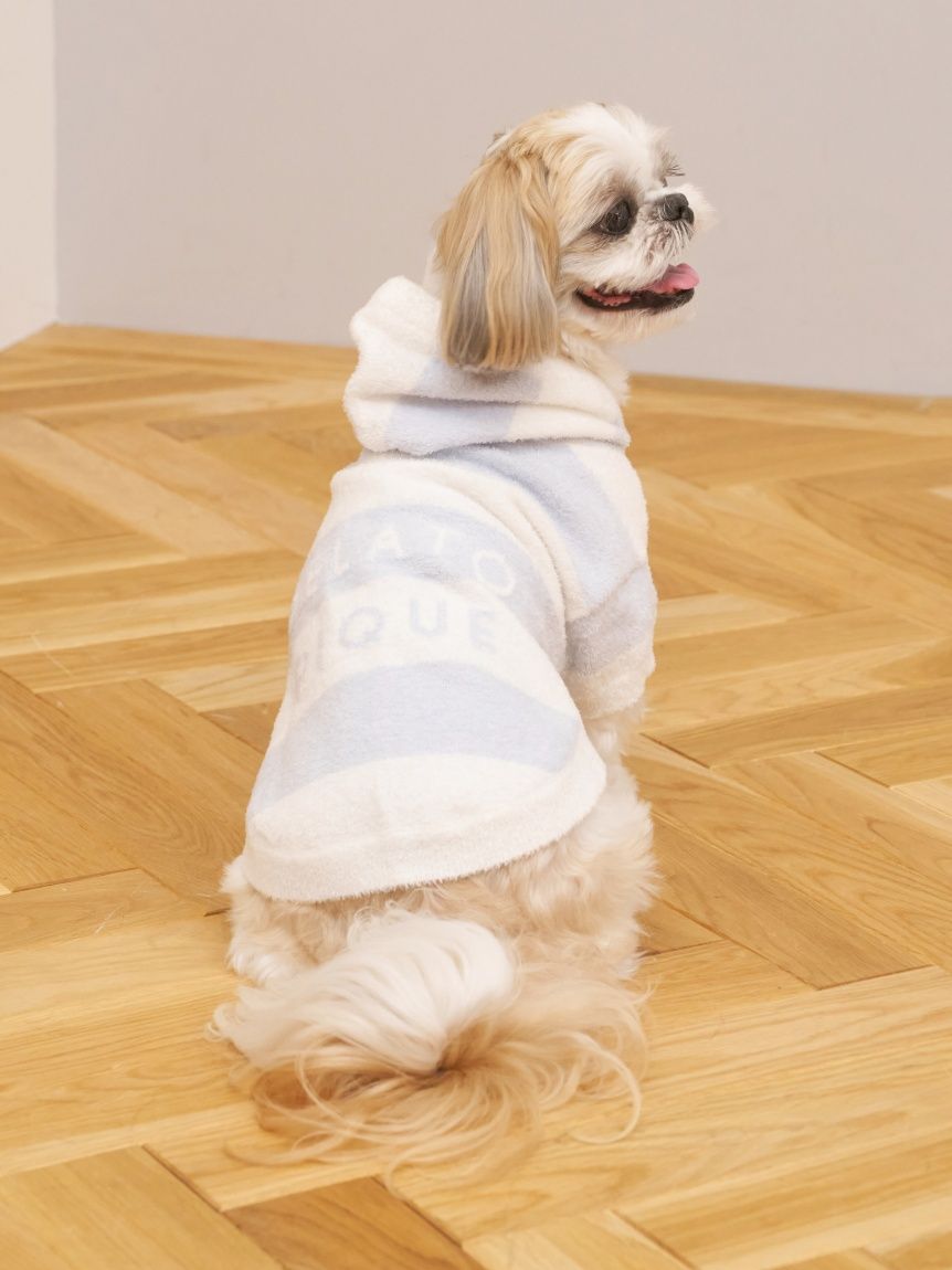 gelato piqueコラボ 2ボーダーフーディー　グレー ジェラートピケ gelato pique ジェラート2ボーダーパーカ