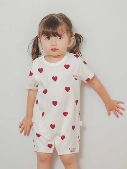 新品、未使用、タグつきGELATO PIQUE ハート柄ルームウェア 新品未使用】ジェラートピケ GELATO PIQUE ハート柄 グレー パジャマ