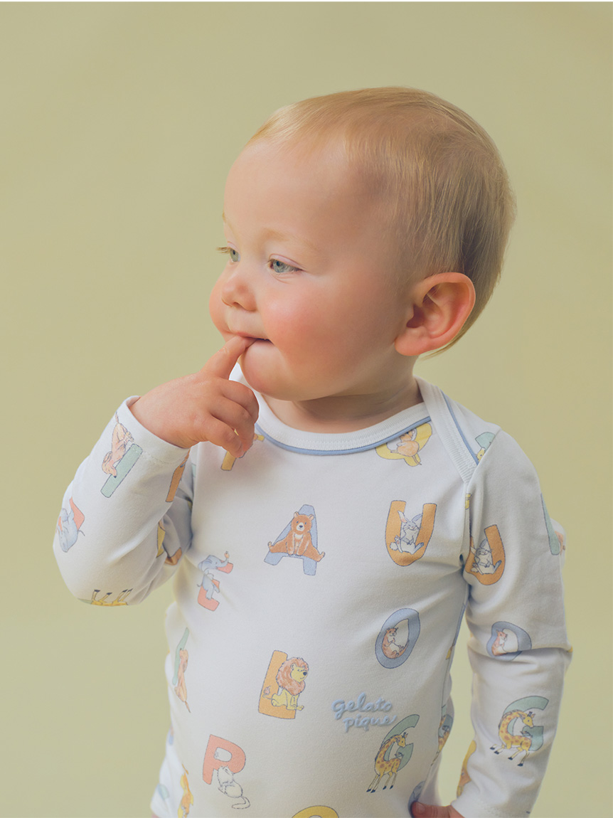 【新品】長袖ルームウェアセット／ダッフィーgelato piqueジェラートピケ BABY】長袖ボディスーツ(ボディスーツ)｜ルームウェア・パジャマ