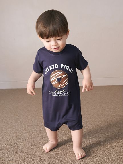 チョココ様【新品】ジェラートピケ　ドーナツワンポイントロンT& ロングパンツ BABY】ドーナツワンポイントロンパース(ロンパース)｜ルームウェア