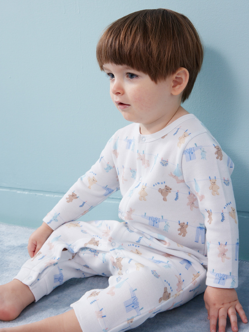 BABY】ウォッシングアニマル柄ロンパース(ロンパース)｜ルームウェア