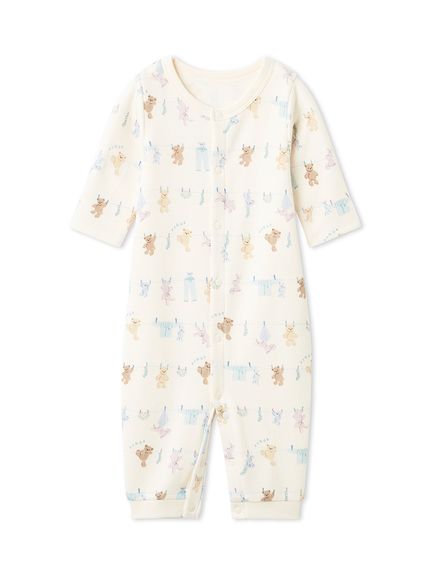 BABY】新生児ウォッシングアニマル柄2WAYオール(新生児 (50cm