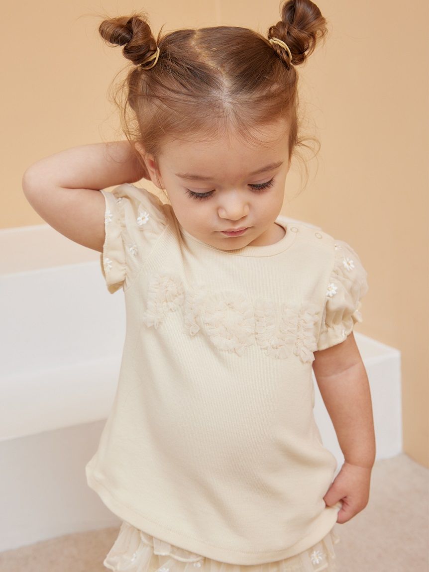 【BABY】デイジーチュールTシャツ(YEL-70)