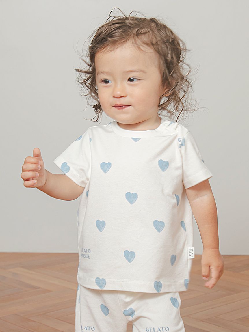 BABY】ハート柄Tシャツ(カットソー＆Tシャツ)｜ルームウェア