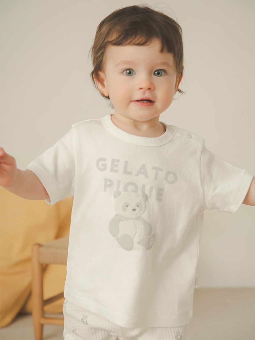 3/15まで値下げ　GELATO PIQUE テディベアルームウェア セール】【ONLINE限定】【接触冷感】ベアワンポイントTシャツ