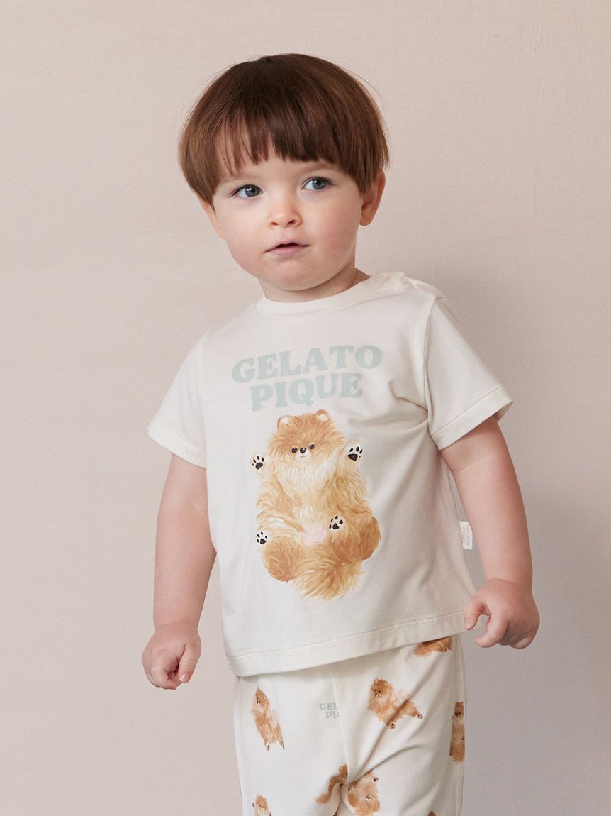 BABY】ドッグワンポイントTシャツ(カットソー＆Tシャツ)｜ルームウェア