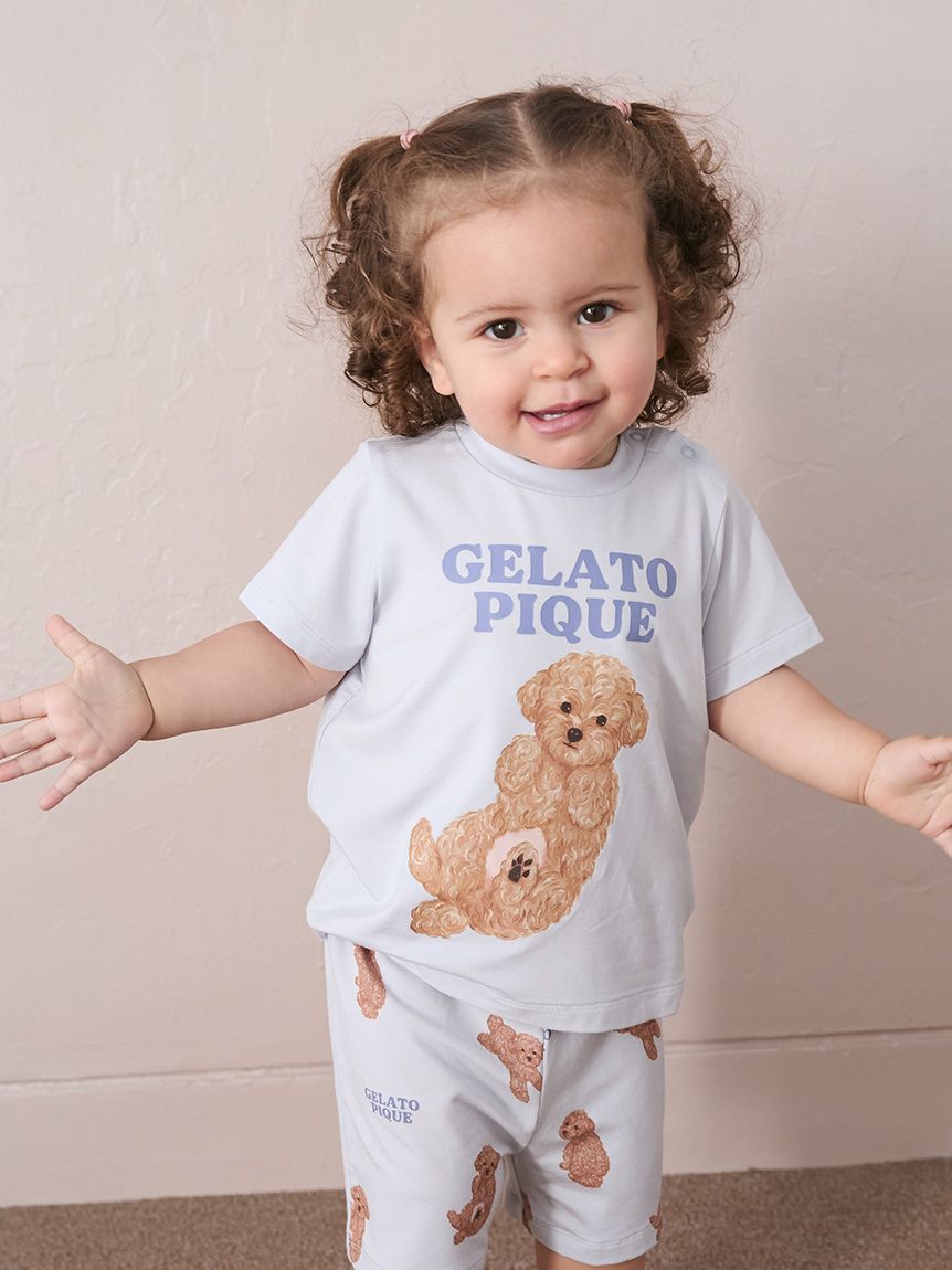 BABY】ドッグワンポイントTシャツ(カットソー＆Tシャツ)｜ルームウェア