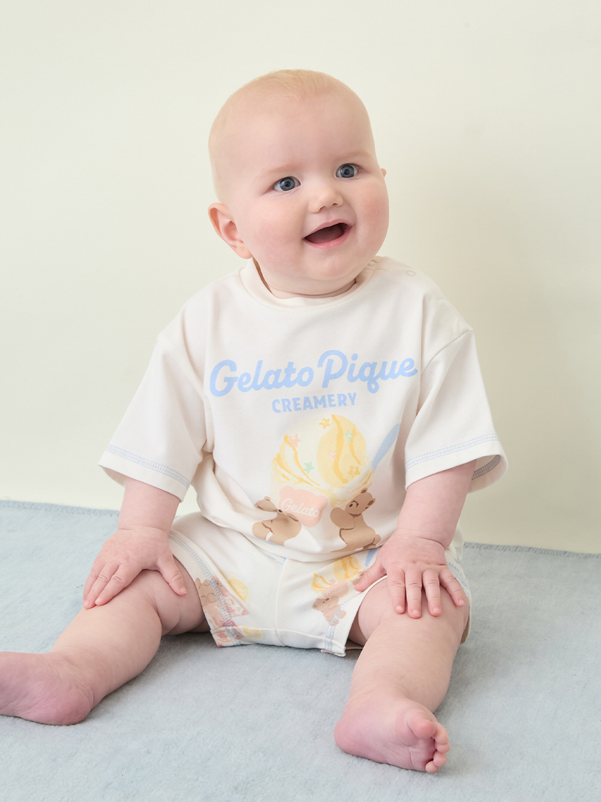 ジェラートピケ トップス 90 100 新品 KIDS】ドーナツワンポイントプリントTシャツ(カットソー＆Tシャツ