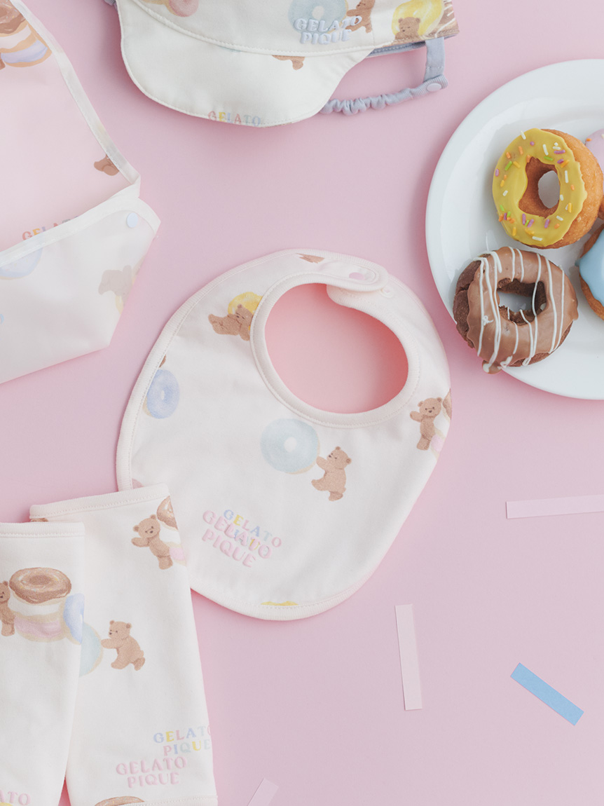 メーカー直売 - 人気ランキング BABY】ドーナツベア柄スタイ(スタイ)｜ルームウェア・パジャマ ベビー食器