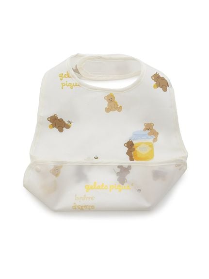 BABY】はちみつベア柄お食事エプロン(スタイ)｜ルームウェア