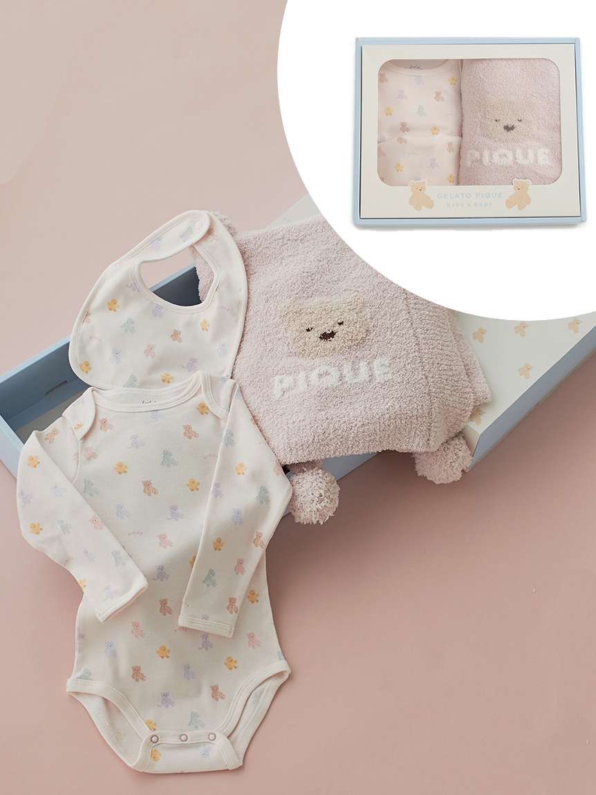 送料無料特集 | 激安の新品・型落ち・アウトレット ラッピング済み】【BABY】ベアブランケット&ボディースーツ ルームウェア・パジャマ