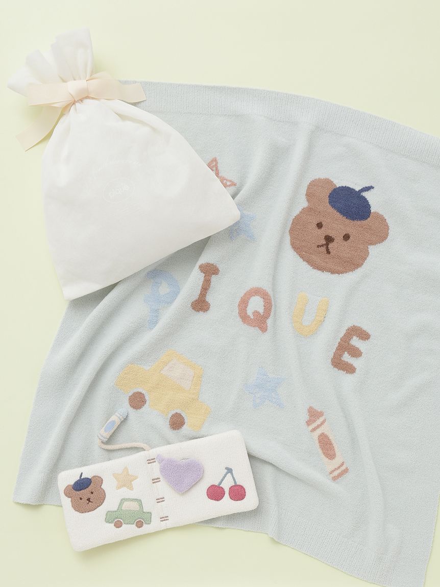 ラッピング済み】エアリーモコドローイングベアブランケット&絵本SET