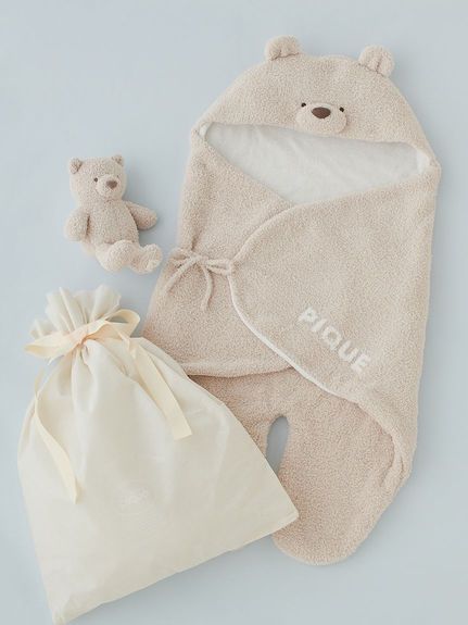 【新品】ジェラートピケ おくるみ 2点セット箱・袋付き gelato pique ラッピング済み】【BABY】パウダーベアおくるみ＆ぬいぐるみSET