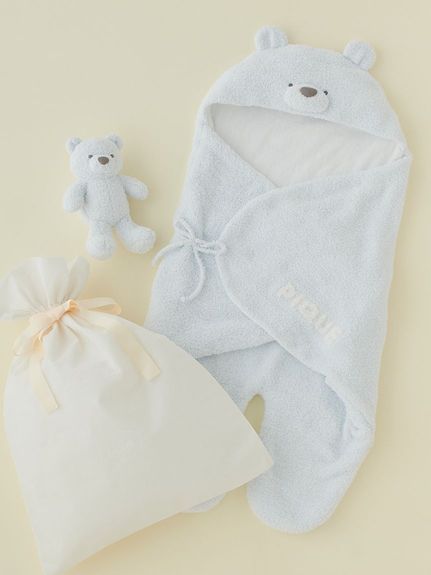 ラッピング済み】【BABY】パウダーベアおくるみ＆ぬいぐるみSET