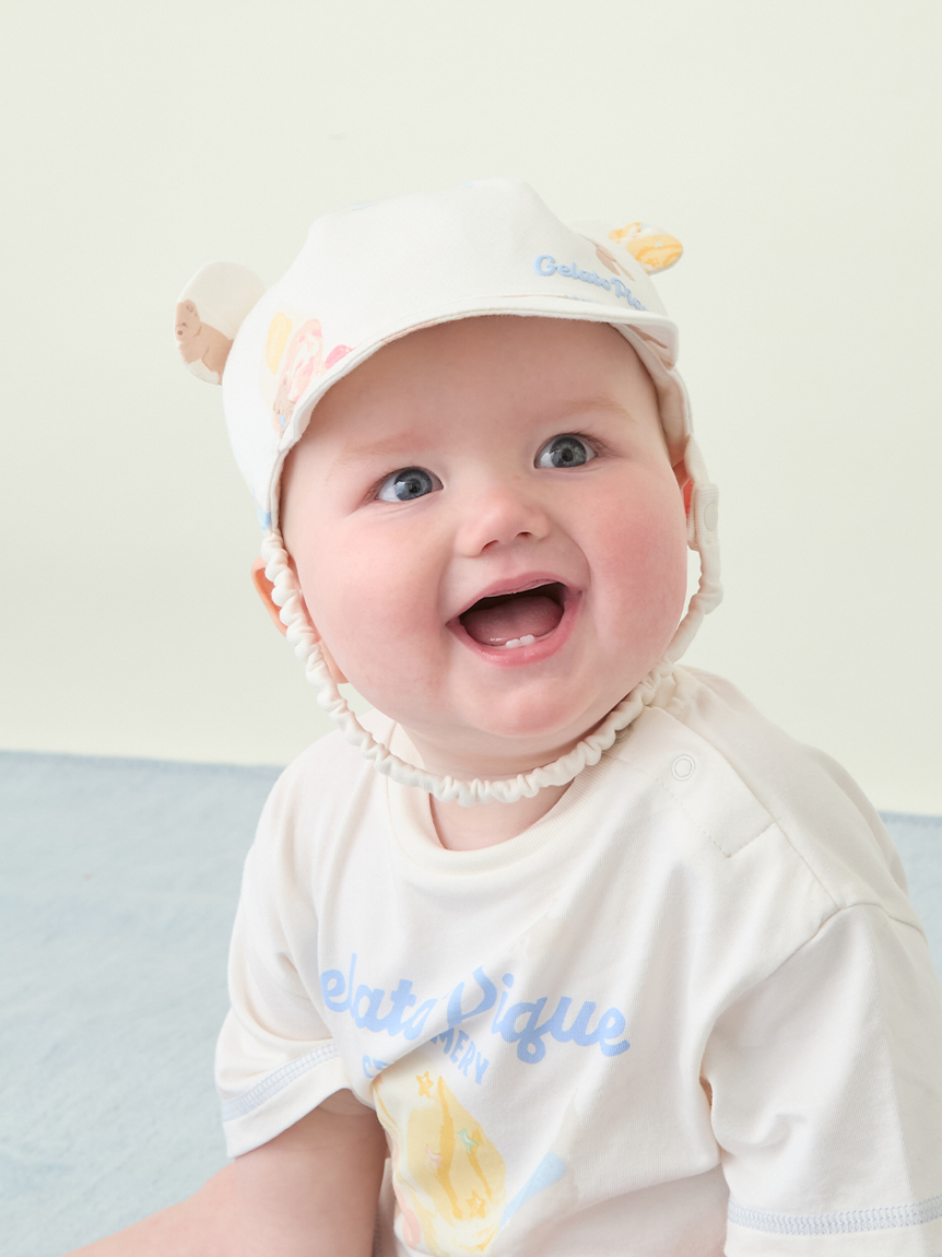 【新品タグ付き】ジェラピケ　ロンパース　帽子　セット gelato pique - 【新品】ジャラートピケ ロンパース 帽子 セットの通販