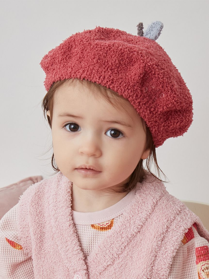 赤い水玉模様のコットンピケベビー服用 ファブリック 幅77c×464c/K405 BABY】ベビモコリンゴベレー(キャップ)｜ルームウェア・パジャマ通販の