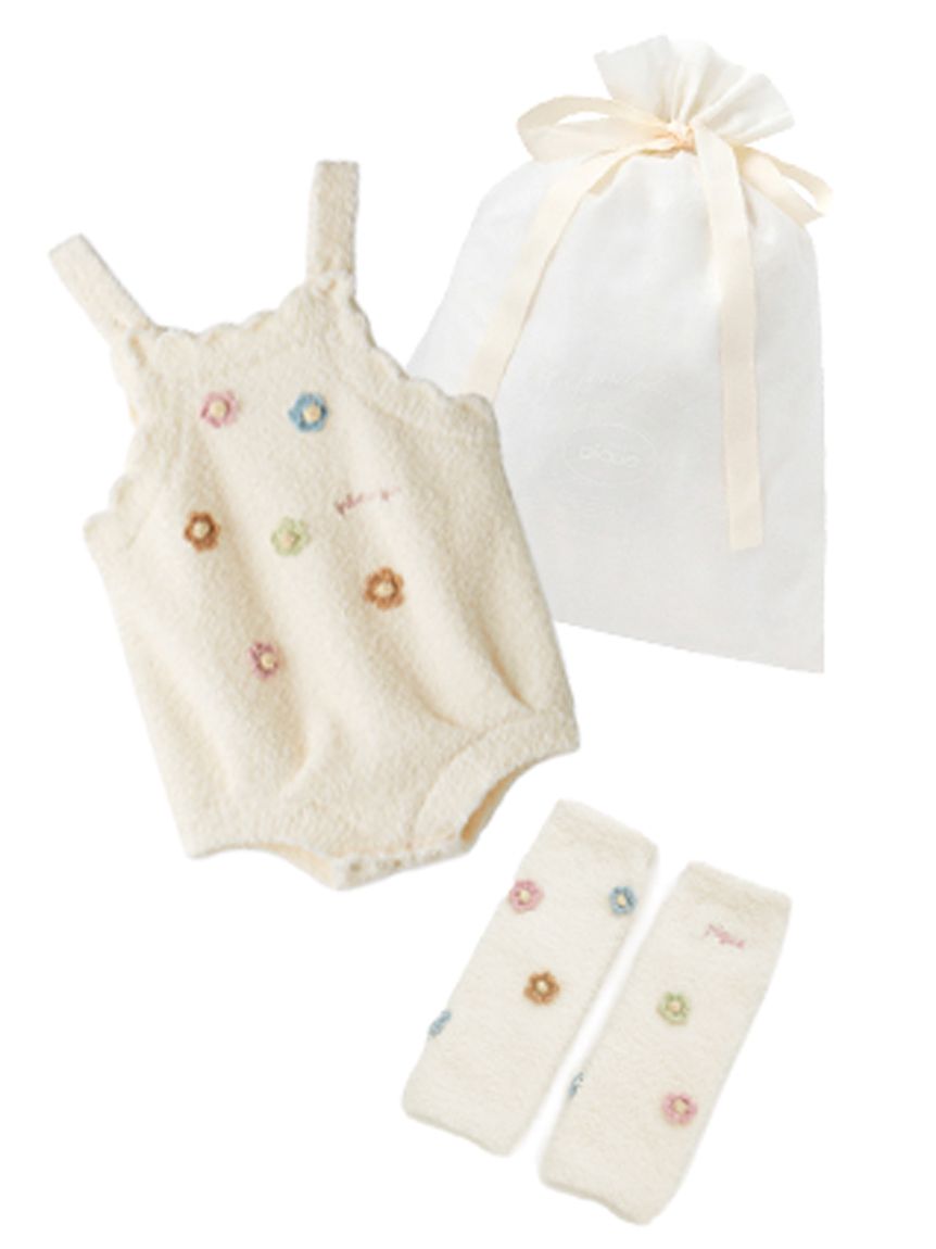 ラッピング済み】【BABY】ベビモコフラワーロンパース&レッグ