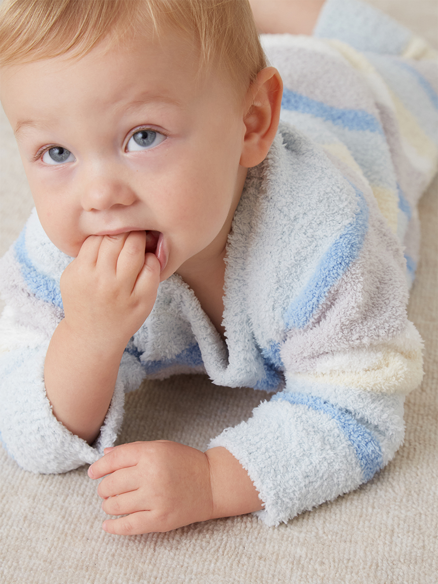 BABY】ベビモコカラフルボーダーロンパース(ロンパース)｜ルームウェア