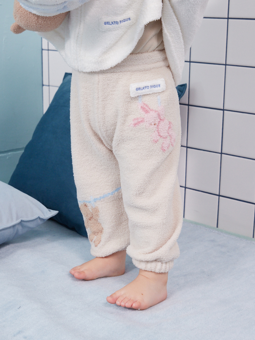 BABY】エアリーモコウォッシングアニマルジャガードロングパンツ