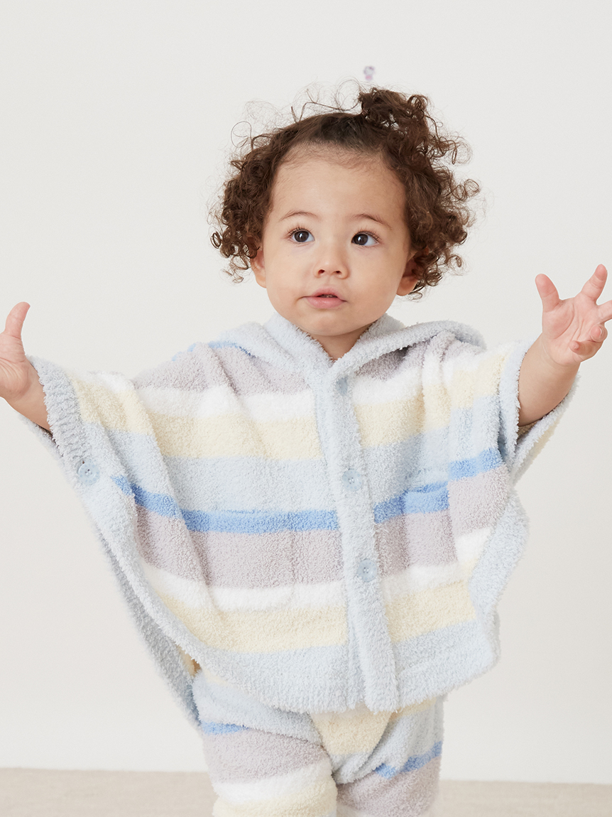 BABY】ベビモコカラフルボーダーポンチョ(ポンチョ・パーカ