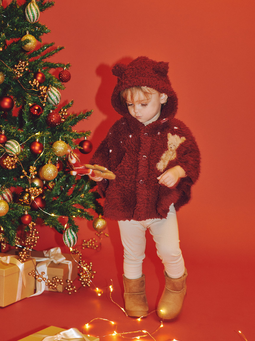 HOLIDAY】【BABY】ジェラートスノーベアジャガードポンチョ(ポンチョ