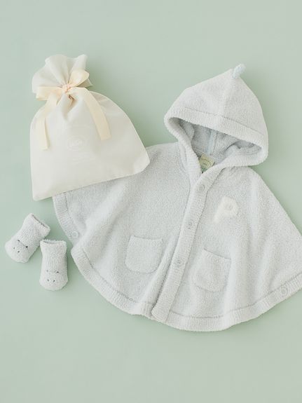 ラッピング済み】【BABY】パウダーアニマルポンチョ＆ソックスSET 