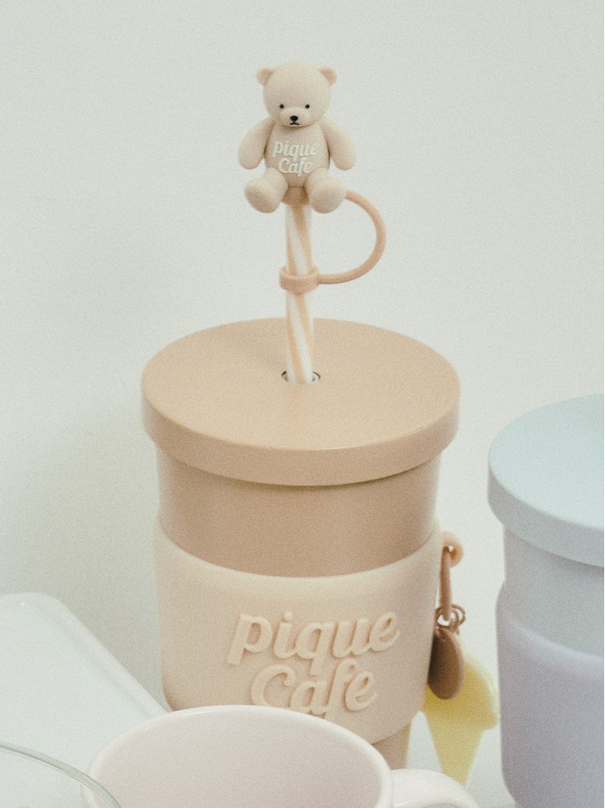 cafe】ベア ストローキャップ(タンブラー・カップ)｜ルームウェア