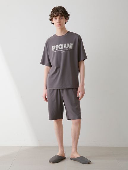 HOMME】【接触冷感】スリーピングドッグワンポイントTシャツ