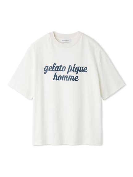 【HOMME】ジェラートピケロゴプリントTシャツ(OWHT-M)
