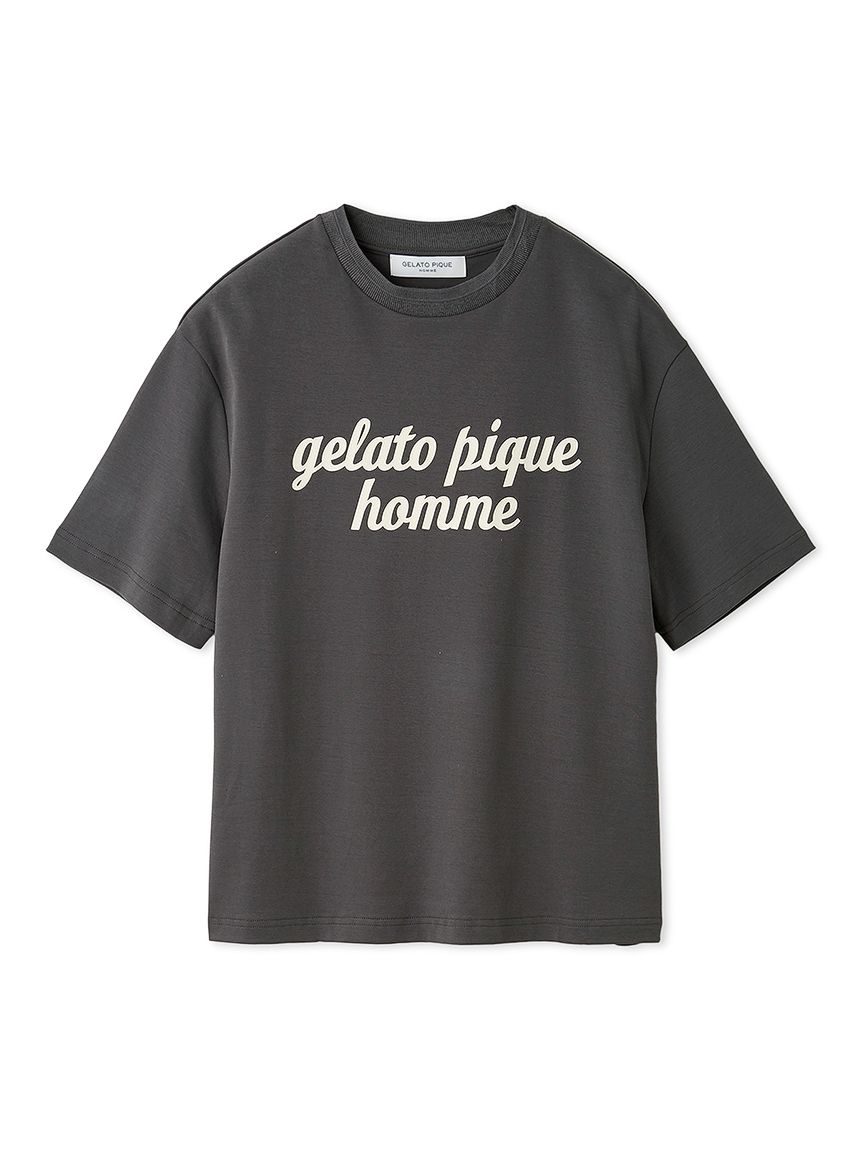 【HOMME】ジェラートピケロゴプリントTシャツ(DGRY-M)