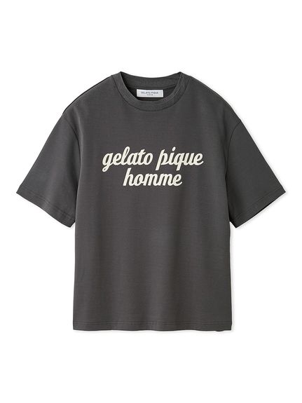 【HOMME】ジェラートピケロゴプリントTシャツ(DGRY-M)