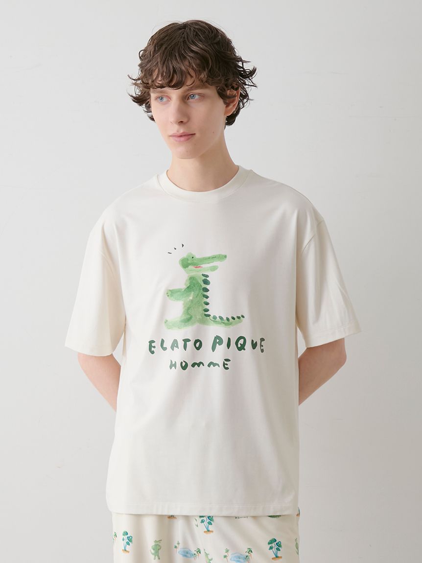 インポート・海外人気ブランド HOMME】【接触冷感】ワニプリントTシャツ(カットソー・Tシャツ 服&ファッション小物