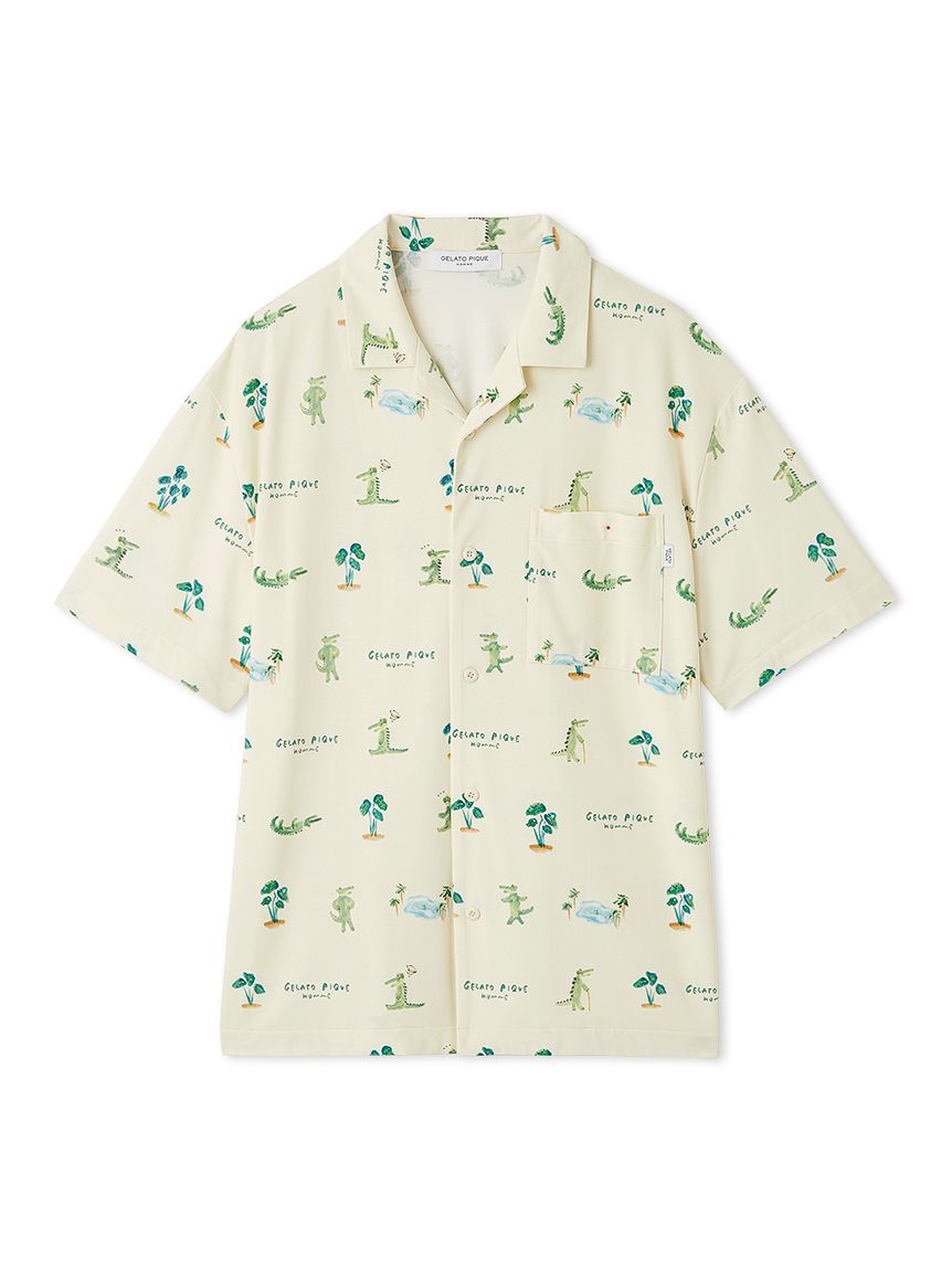 HOMME】【接触冷感】ワニプリントTシャツ（ルームウェア