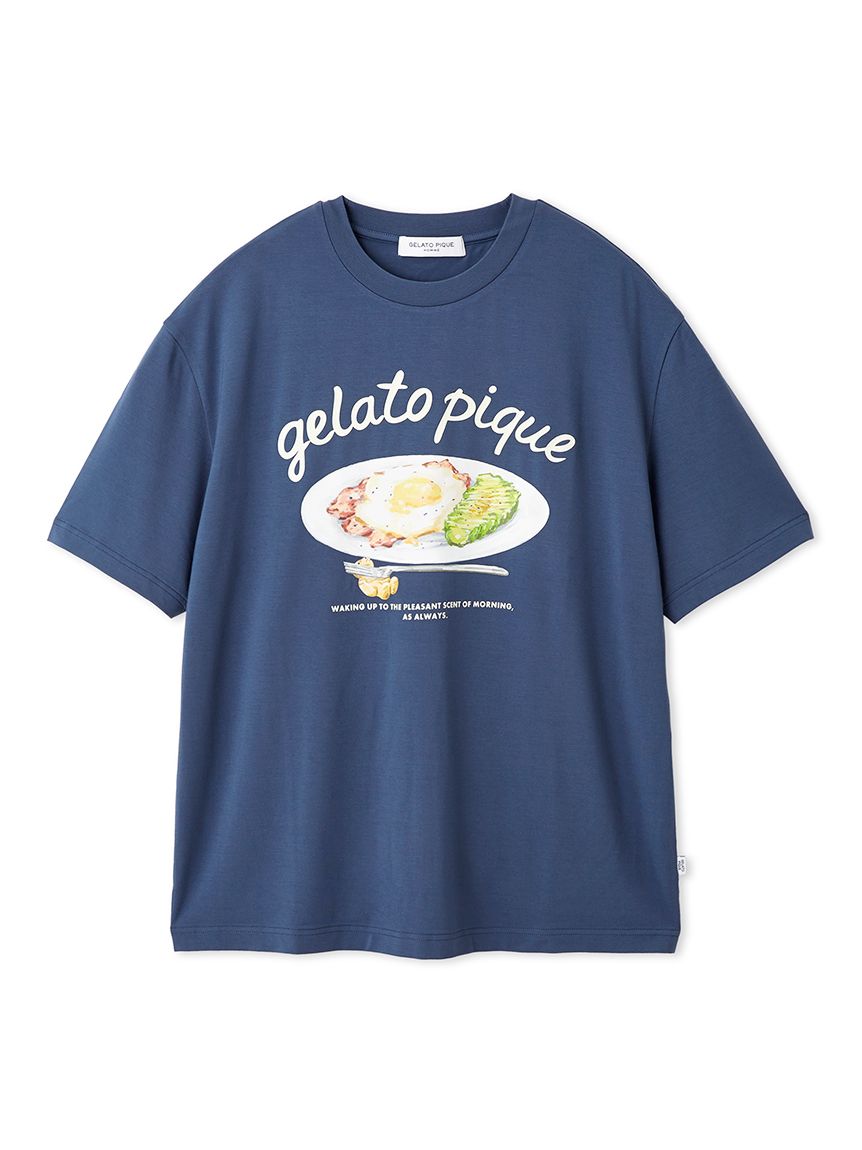 HOMME】【接触冷感】サニーサイドエッグワンポイントTシャツ