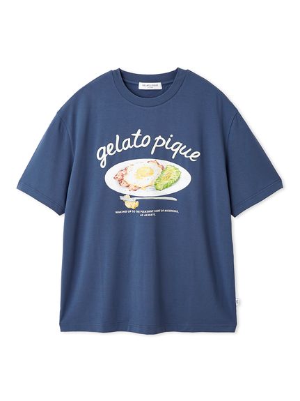 HOMME】【接触冷感】サニーサイドエッグワンポイントTシャツ