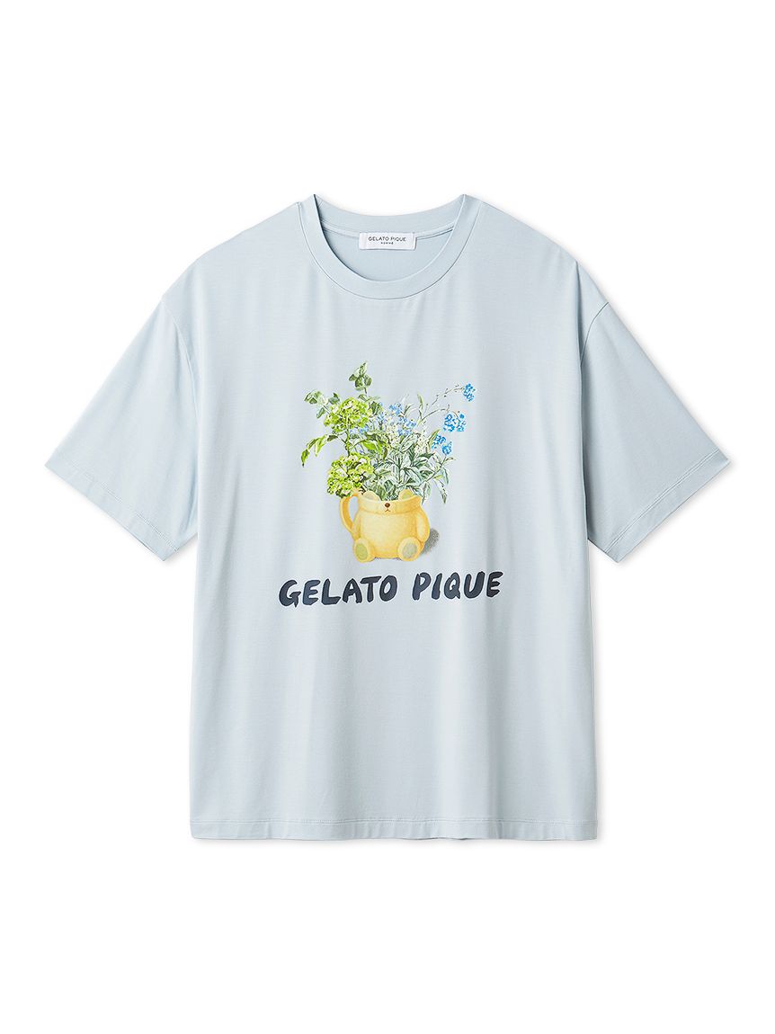 HOMME】フラワーワンポイントプリントTシャツ(カットソー・Tシャツ
