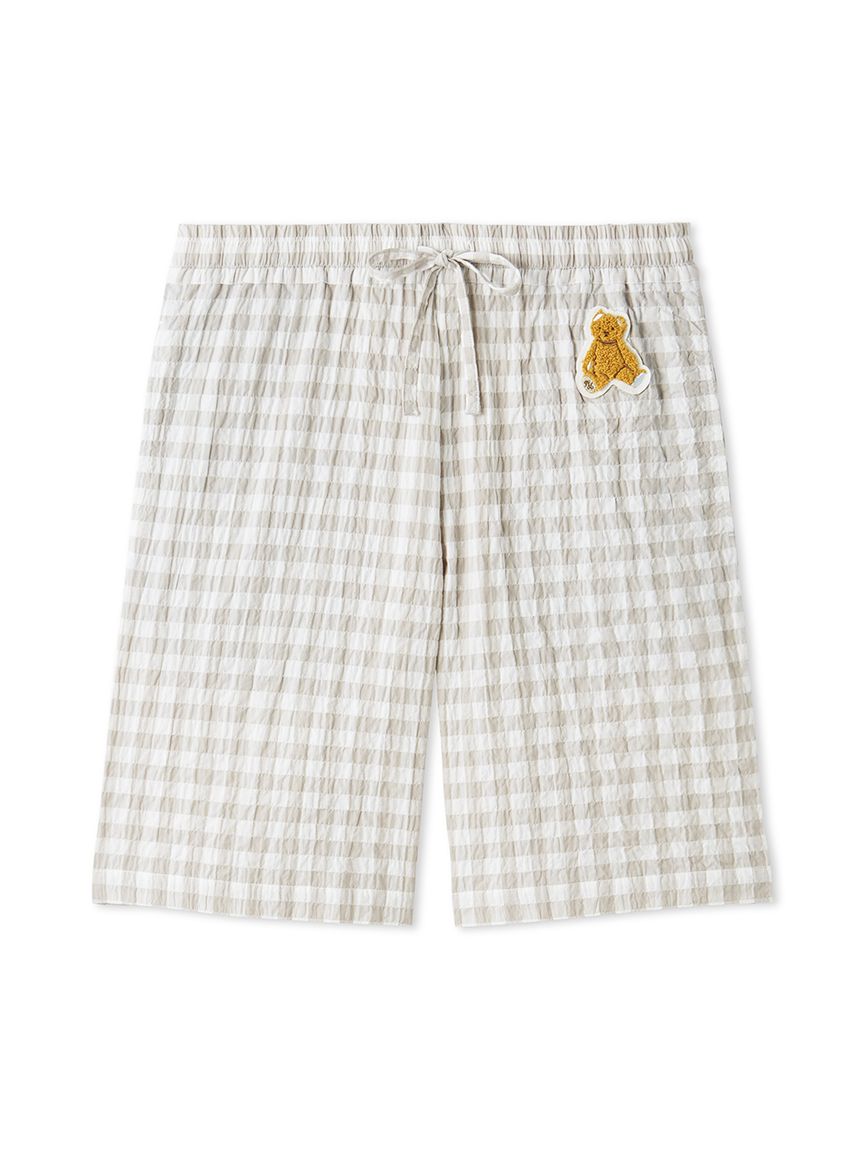【ONLINE限定】【HOMME】ギンガムチェックハーフパンツ(GRY-M)