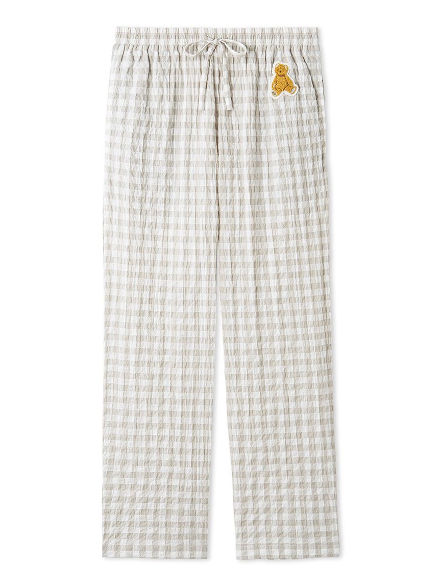 【ONLINE限定】【HOMME】ギンガムチェックロングパンツ(GRY-M)
