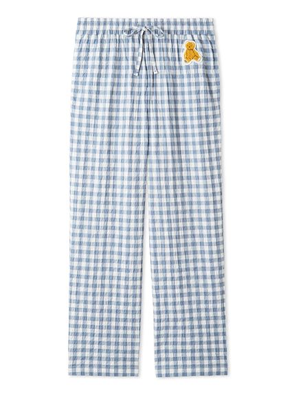 【ONLINE限定】【HOMME】ギンガムチェックロングパンツ(BLU-M)