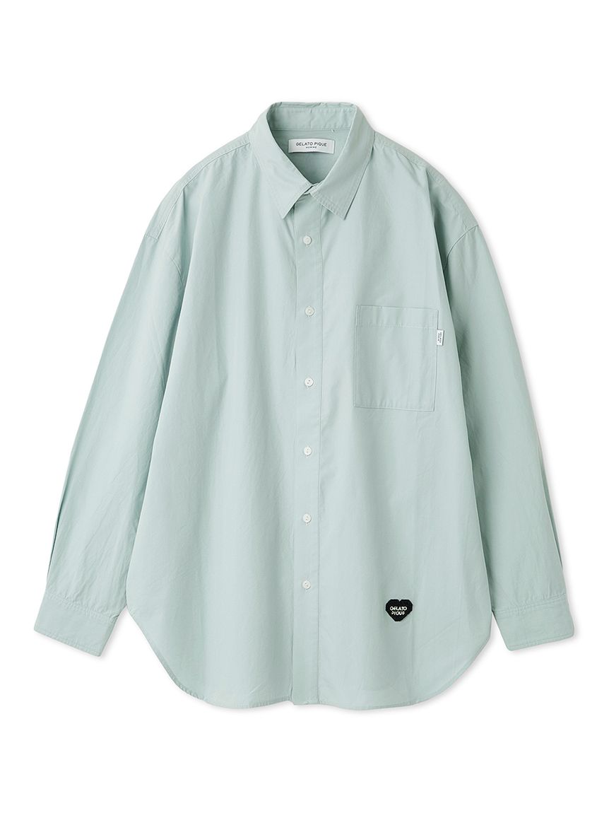 【ONLINE限定】【HOMME】ハートワッペンレギュラーカラーシャツ(LBLU-M)