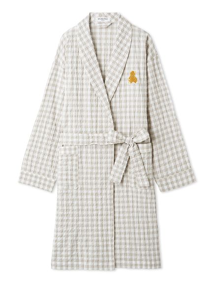 【ONLINE限定】【HOMME】ギンガムチェックガウン(GRY-F)