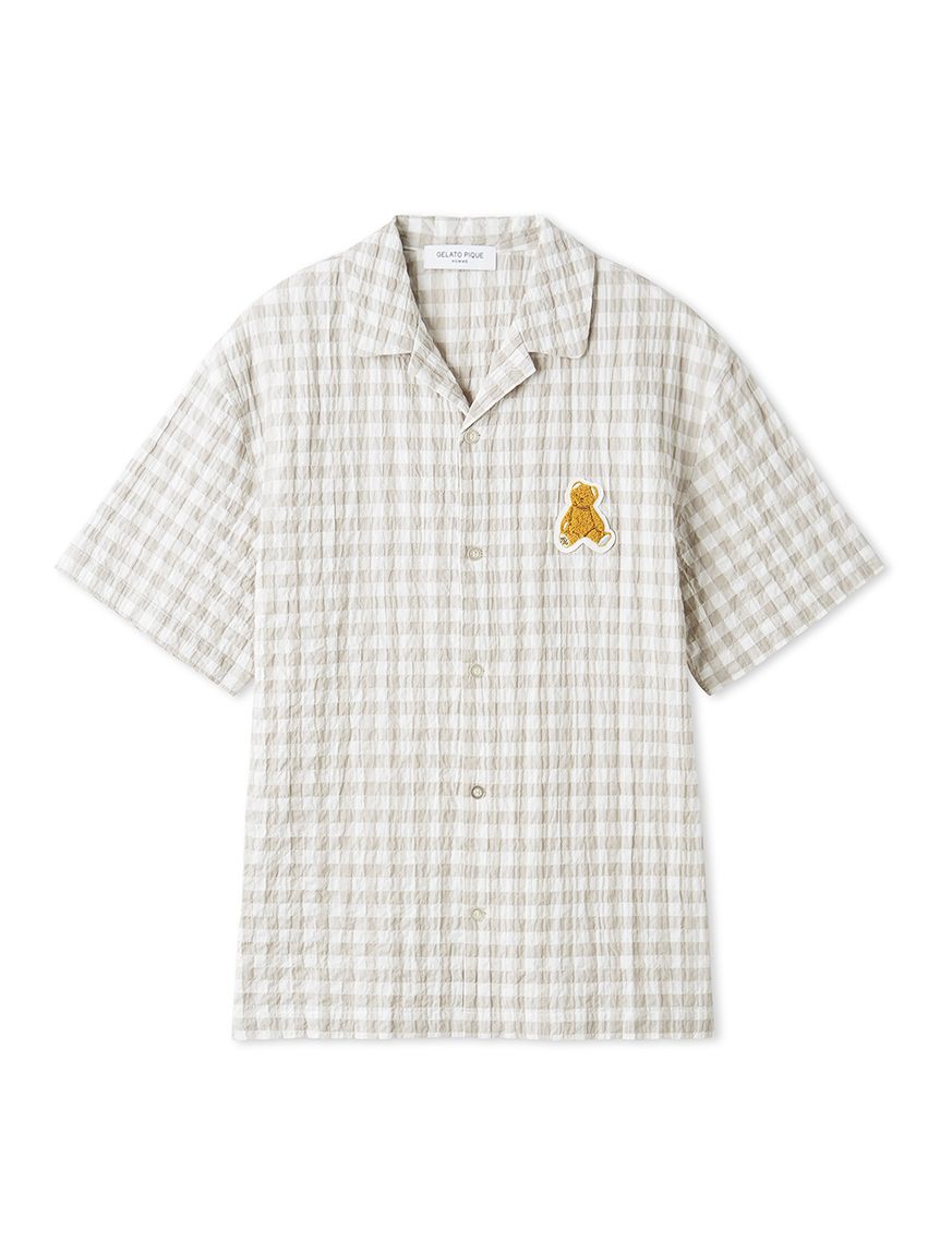 【ONLINE限定】【HOMME】ギンガムチェックシャツ(GRY-M)