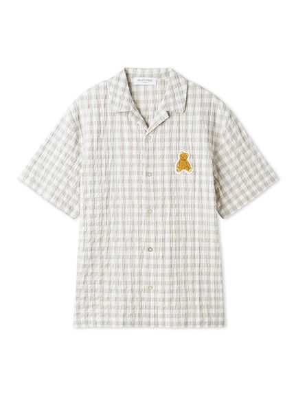 【ONLINE限定】【HOMME】ギンガムチェックシャツ(GRY-M)