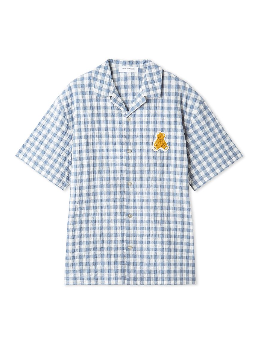 【ONLINE限定】【HOMME】ギンガムチェックシャツ(BLU-M)