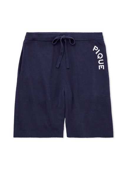 【HOMME】エアモコピケロゴジャガードハーフパンツ(NVY-M)