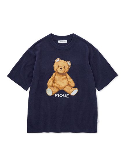 【HOMME】エアモコベアジャガードプルオーバー(NVY-M)