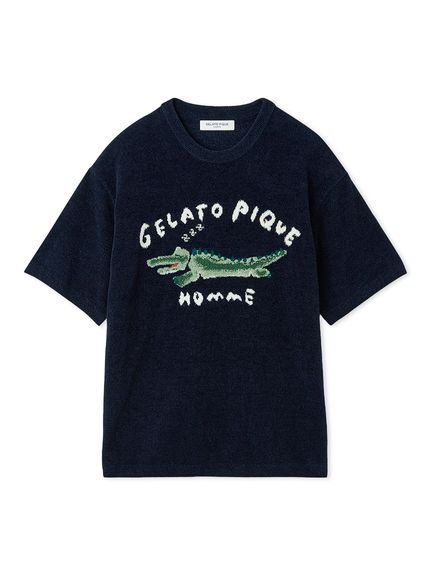 HOMME】エアリーモコ ワニジャガードプルオーバー(ニットプル