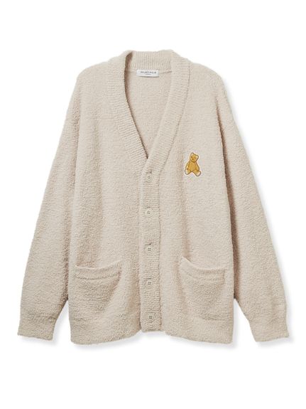 ジェラートピケ ❤︎ ベビモコメランジリブ カーディガン＆パンツ 上下セット ONLINE限定】【HOMME】ベビモコベアワンポイントカーディガン